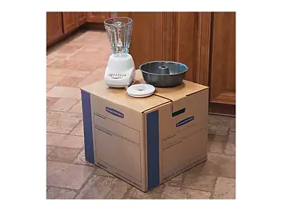 Alt View 1. Bankers Box - SmoothMove 18" x 16" x 18" Moving Box, 8/Bundle - Blue/Kraft.