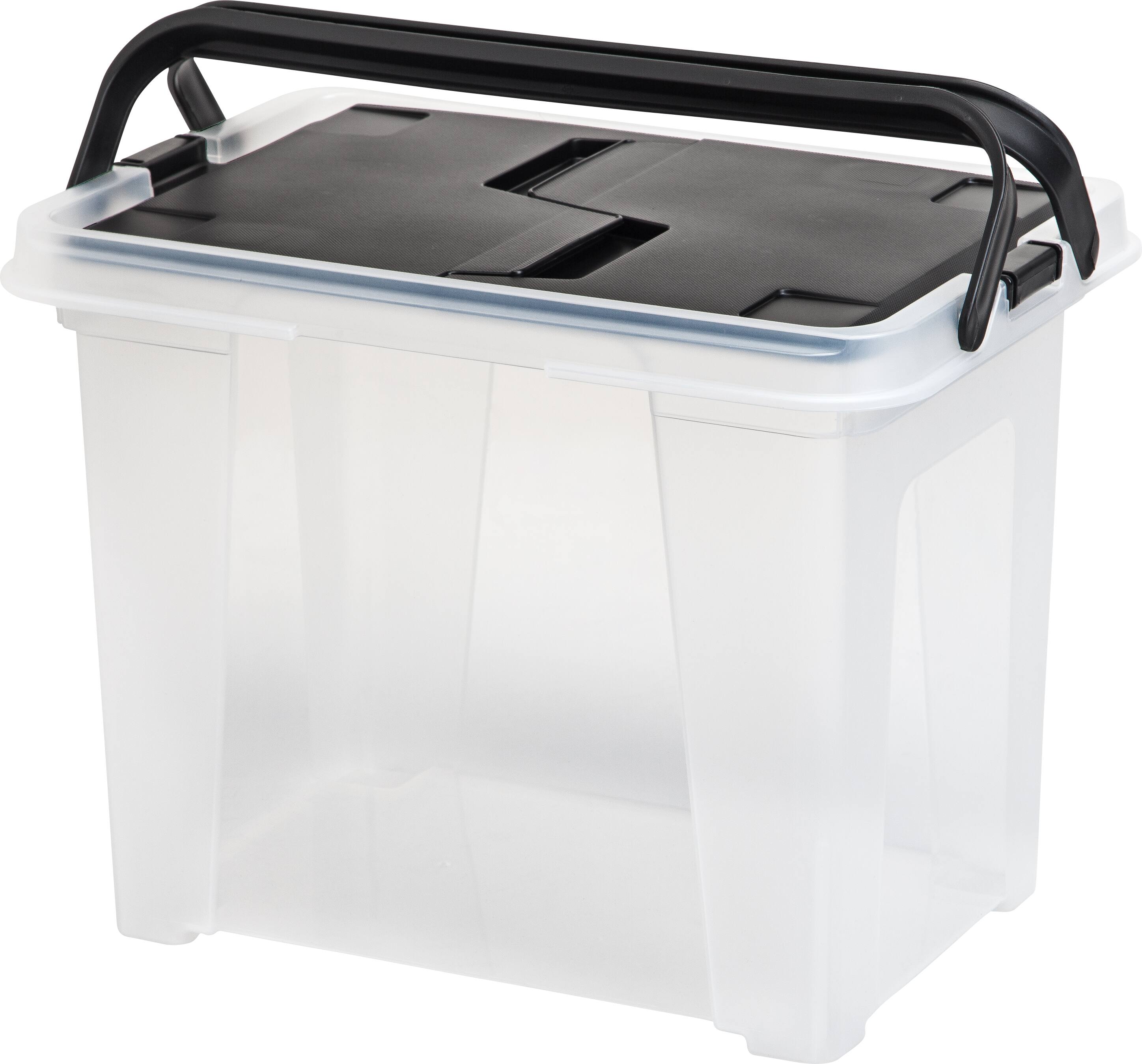 Front. IRIS USA - IRIS USA Portable Letter Size File Box with Handle for Hanging Folders.