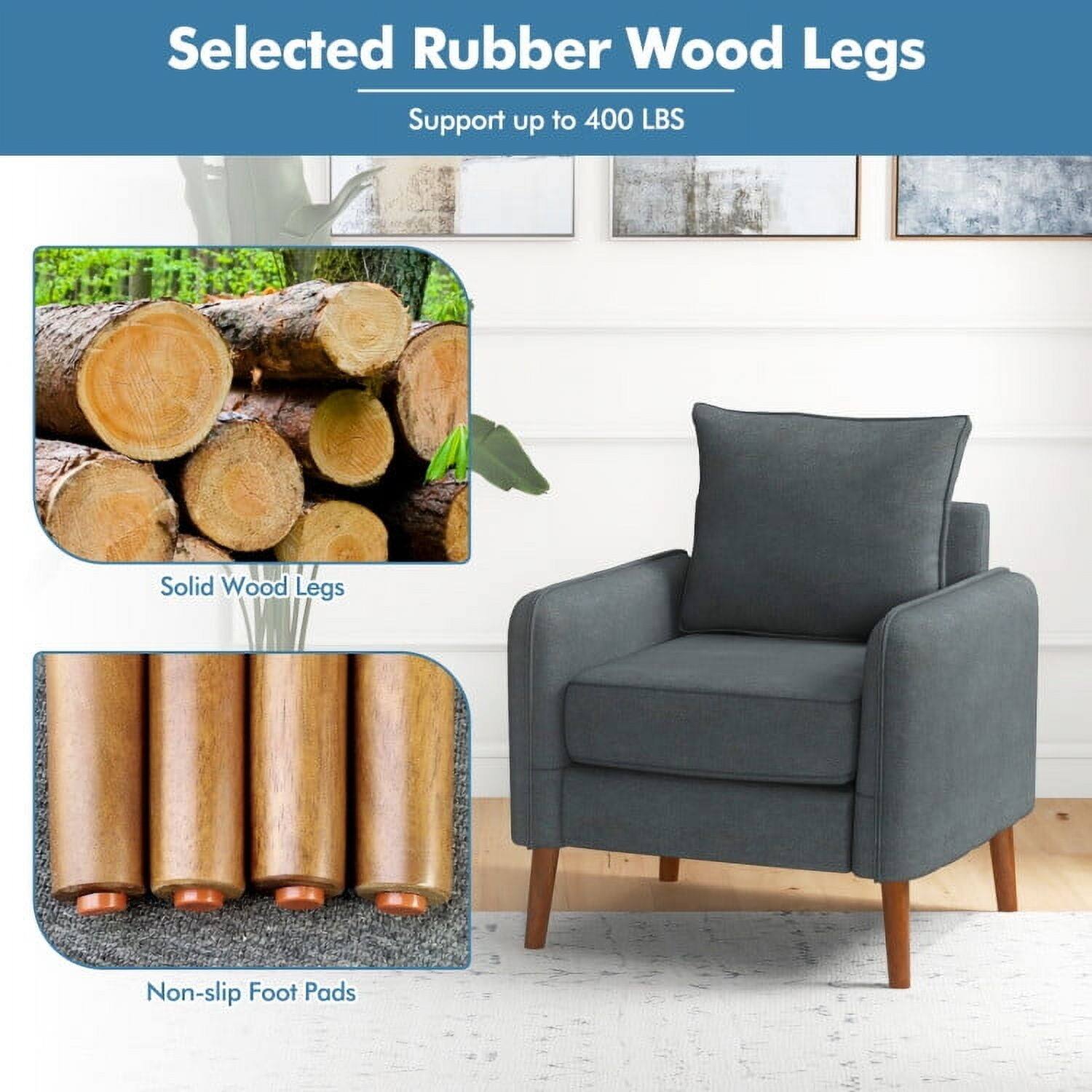 Selected Rubber Wood Legs  
Support up to 400 LBS  

Solid Wood Legs  
Non-slip Foot Pads