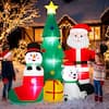Front. Wisairt - 7FT Christmas Inflatable Santa Claus and Christmas Tree and Snowman Outdoor Yard Decoration with Built-in LED lihgts - Green|White|Red.