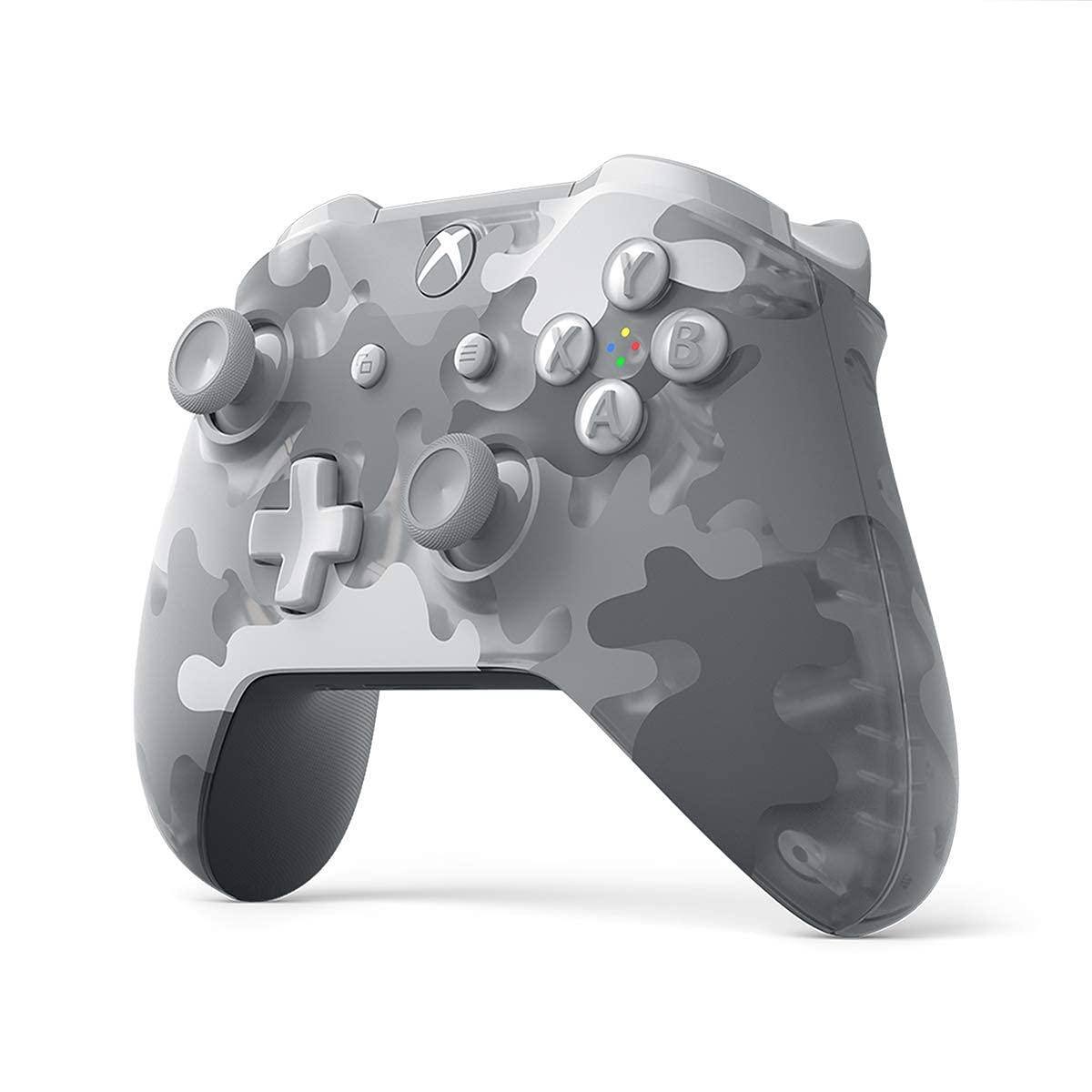 Left. Microsoft - Microsoft Xbox One Wireless Gaming Controller Arctic Camo Special - Arctic Camo.