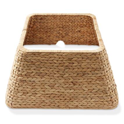 Front. Casafield - 22-in Water Hyacinth Christmas Tree Collar - Square Base Cover - Natural.