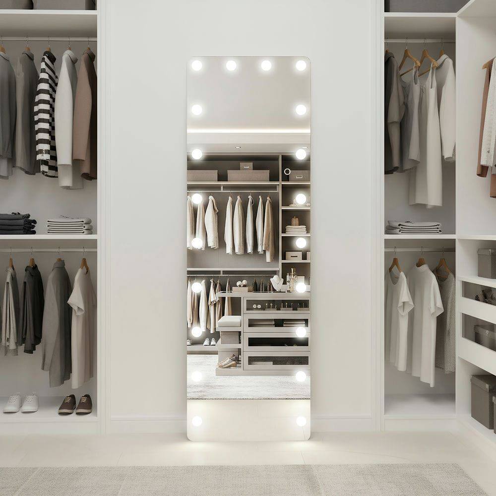 Alt View 5. Kadyn - 63x20 Inch Hollywood Style Full-Length LED Wall Mirror with Modern Frame.