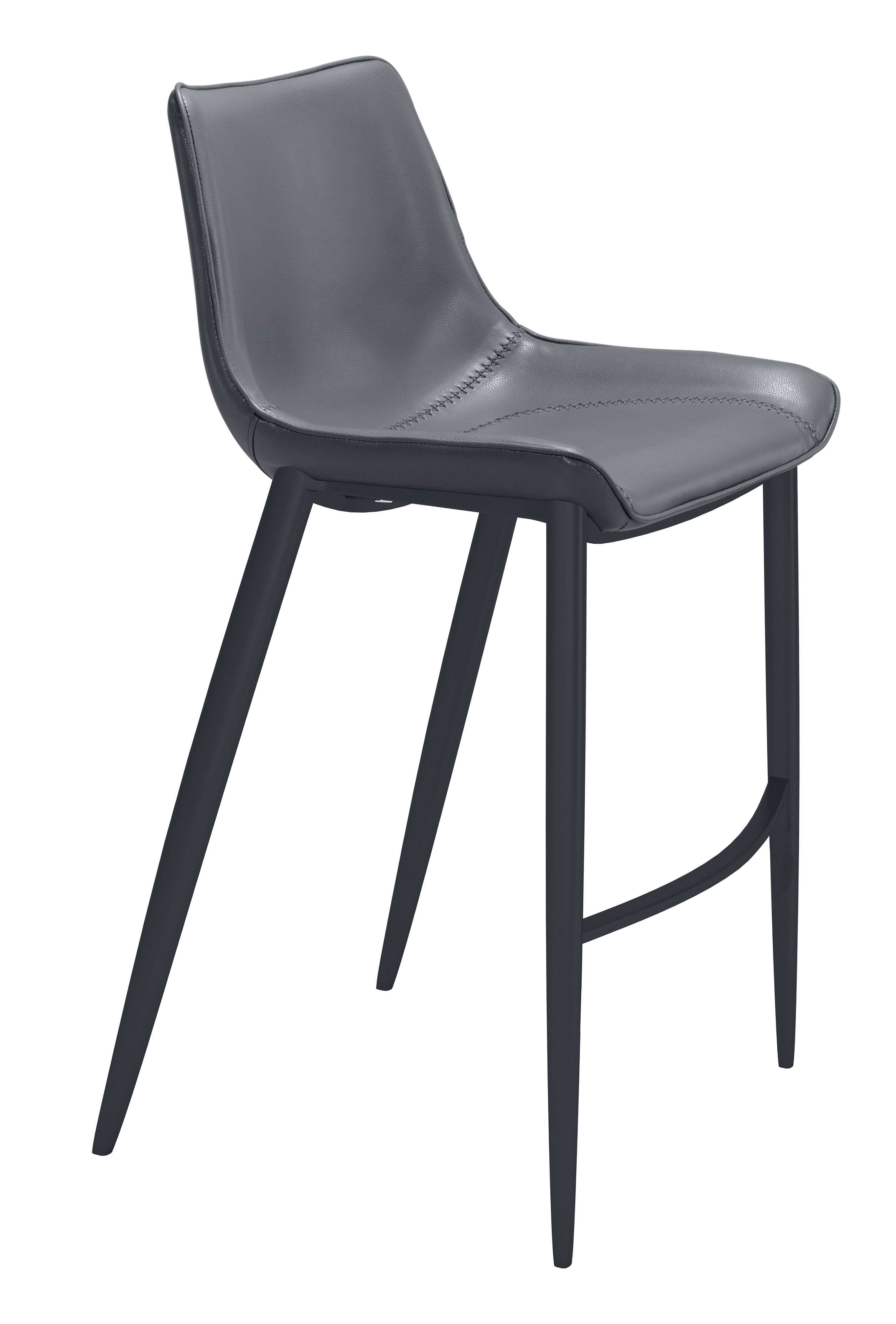 Hivvago - Magnus Barstool (Set of 2) - Dark Gray & Black