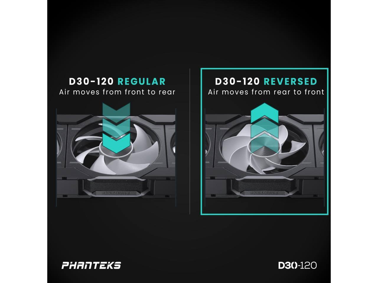 Phanteks D30 120 DRGB PWM Fan, Reverse Airflow, ARGB/DRGB, Daisy