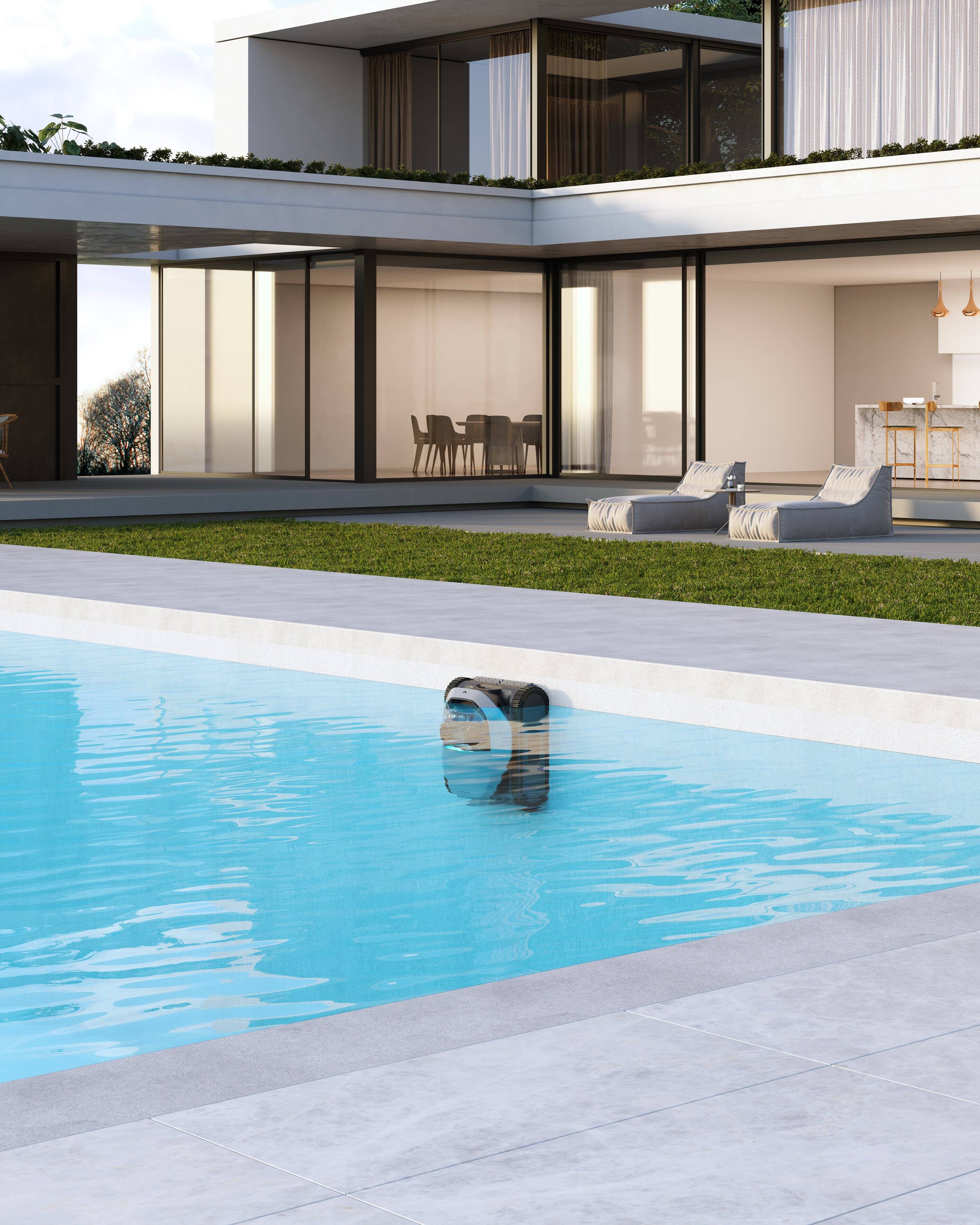 Alt View 6. Dreame - DREAME Z1 Cordless Robotic Pool Cleaner, 8000 GPH Suction, Automatic Pool Vacuum, 180+ Minutes Runtime, Silvery/Black - Silvery/Black.