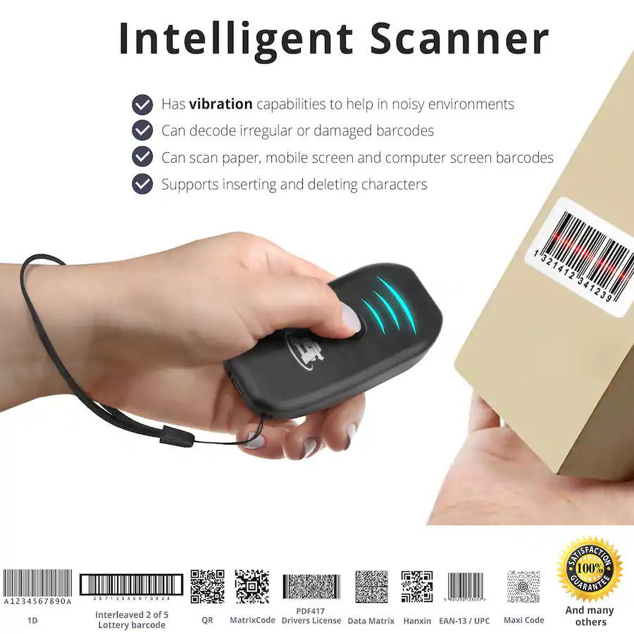 Scanner Interleave ScanAvenger SA1100 Mini Wireless Barcode Scanner Bluetooth ...