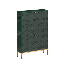 Boyel Living - 46.6 in. H x 31.5 in. W. MDF Shoe Storage Cabinet 24-Pair - Green