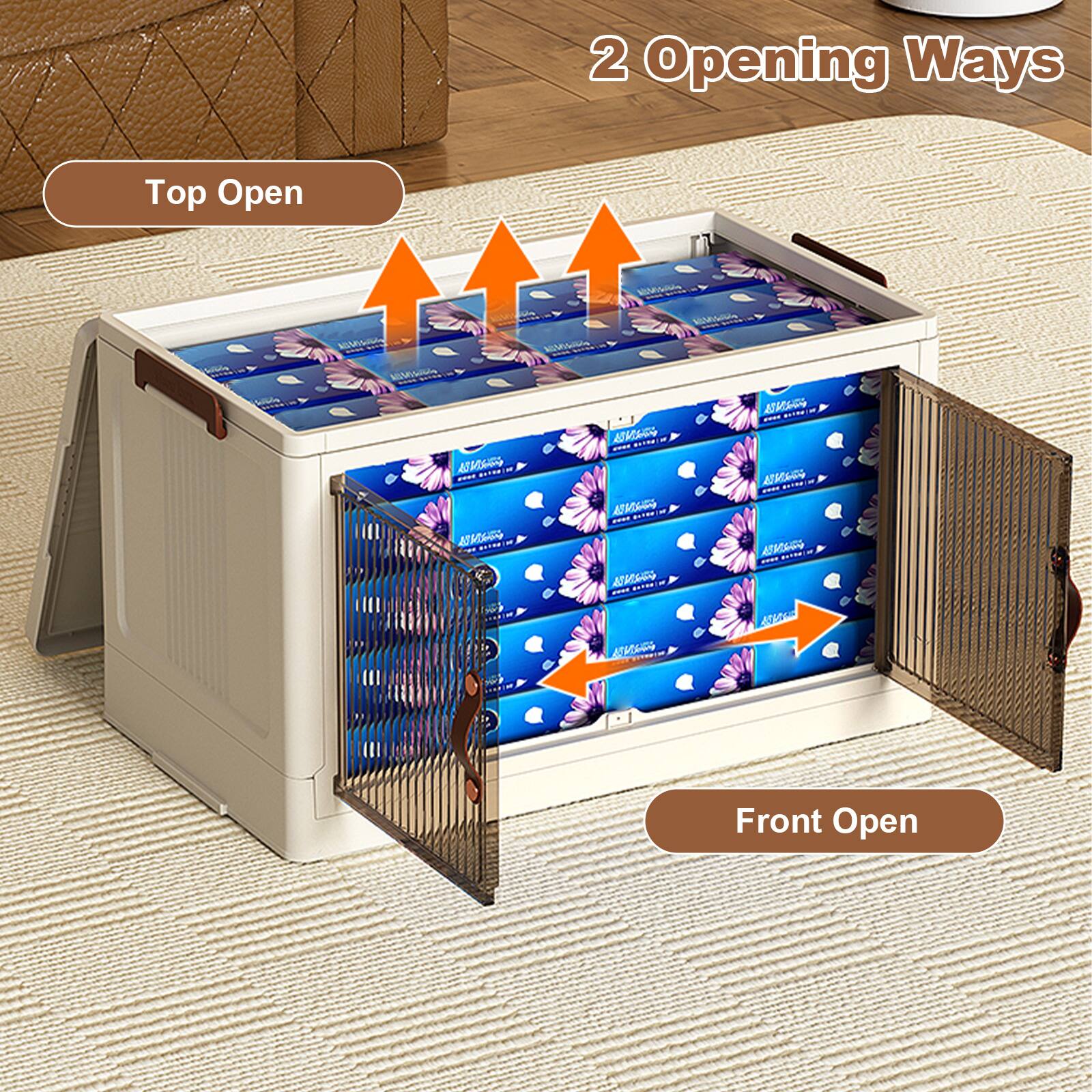 2 Opening Ways

Top Open

Front Open