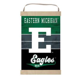 Jardine - Eastern Michigan Eagles Reversible Retro Logo Banner Sign - Green