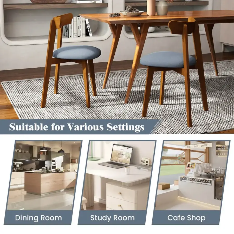 The text on the image is grouped and corrected as follows:

"Suitable for Various Settings: Dining Room, Study Room, Cafe Shop."