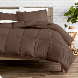 Hivvago - King / CAL King 3-Piece Down Alternative Comforter Set - Chocolate Brown