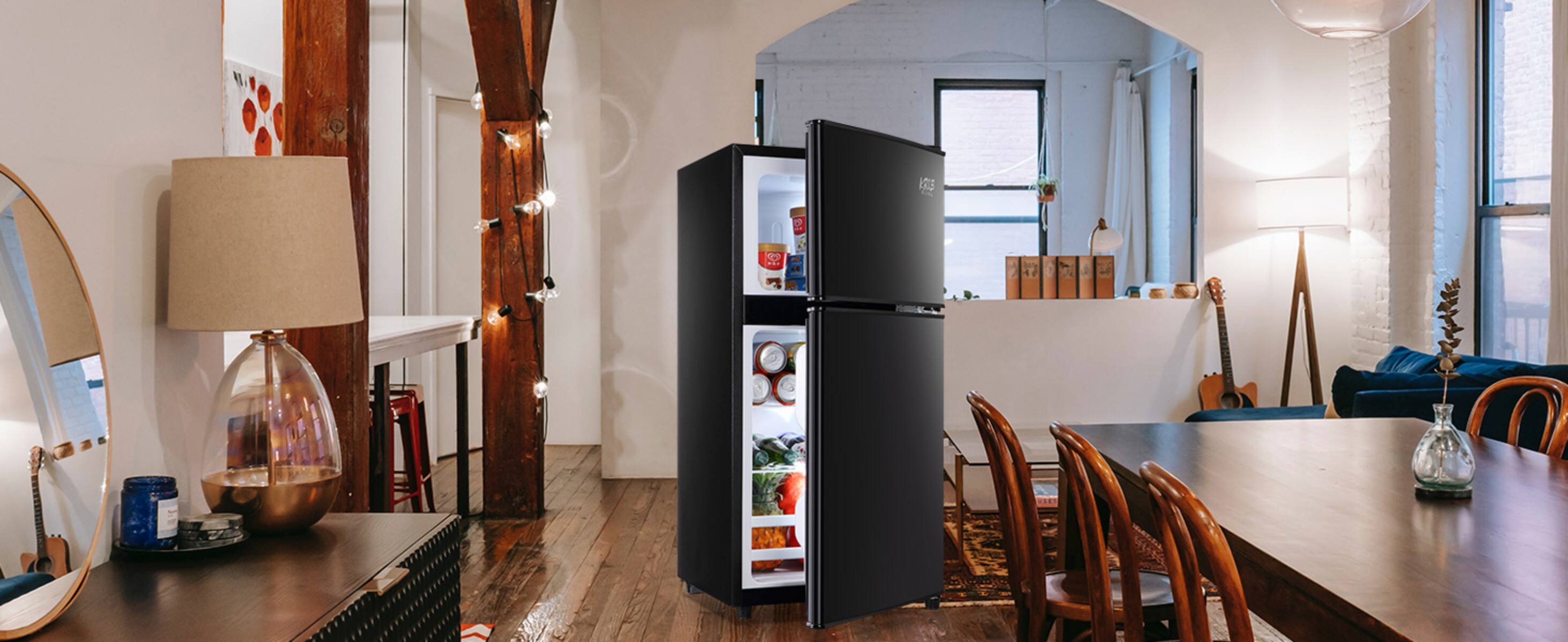 Alt View 7. Dexmalle - Dexmalle-3.5Cu.Ft Compact Refrigerator Mini Fridge with Freezer-Black - Black.