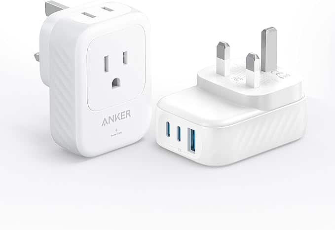 Anker - (2Pack) USA International Plug Adapter - White