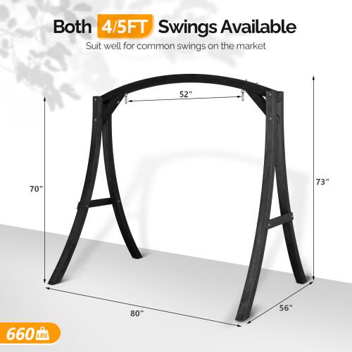 Both 4/5FT Swings Available  
Suit well for common swings on the market  
52" 70" 73" 80" 56"  
660 LBS