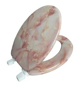 J&V TEXTILES - Marble Round Toilet Seat - Agate