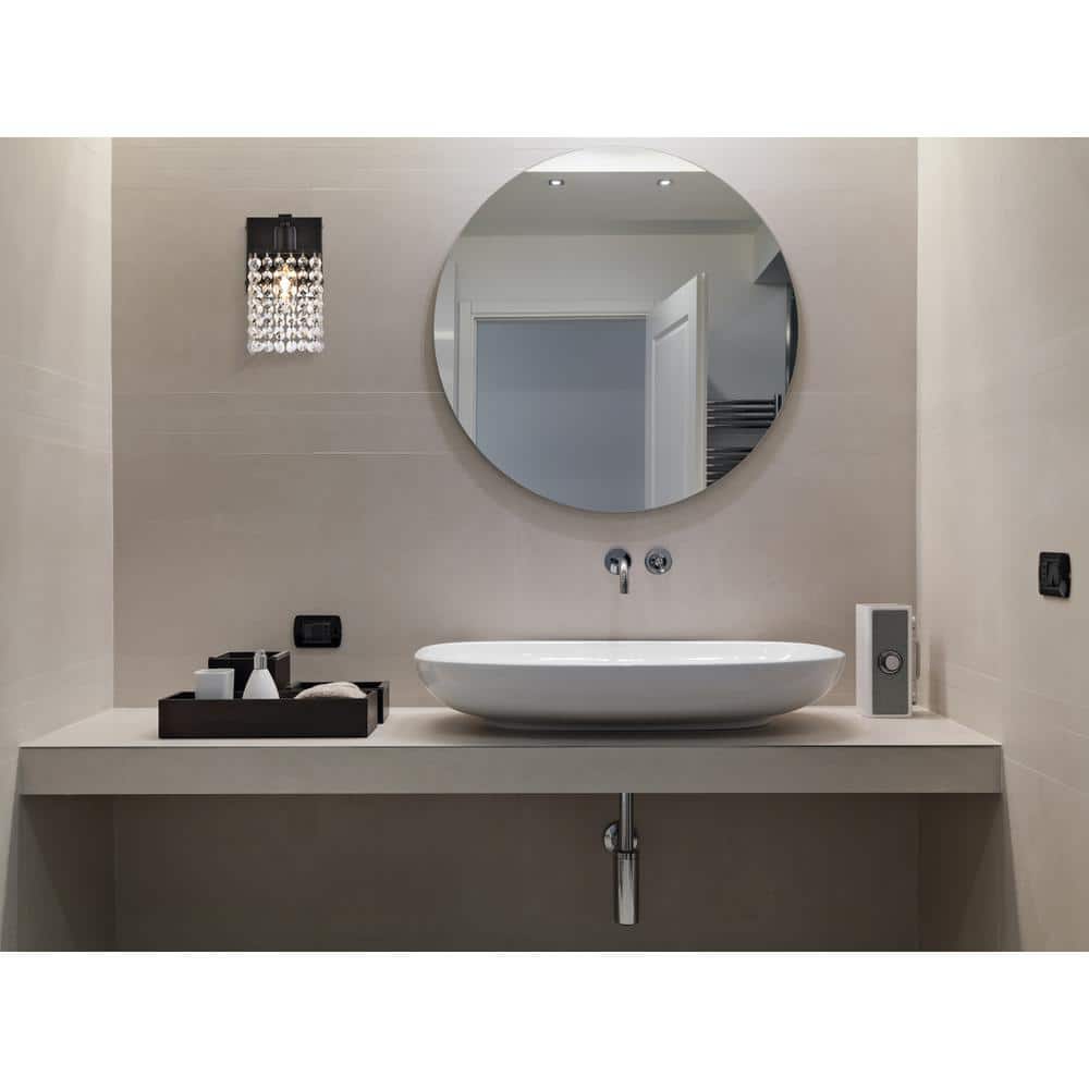 Living District - Phineas 1 light bath sconce in black with clear crystals - Black And Clear price history on PriceWatchPro