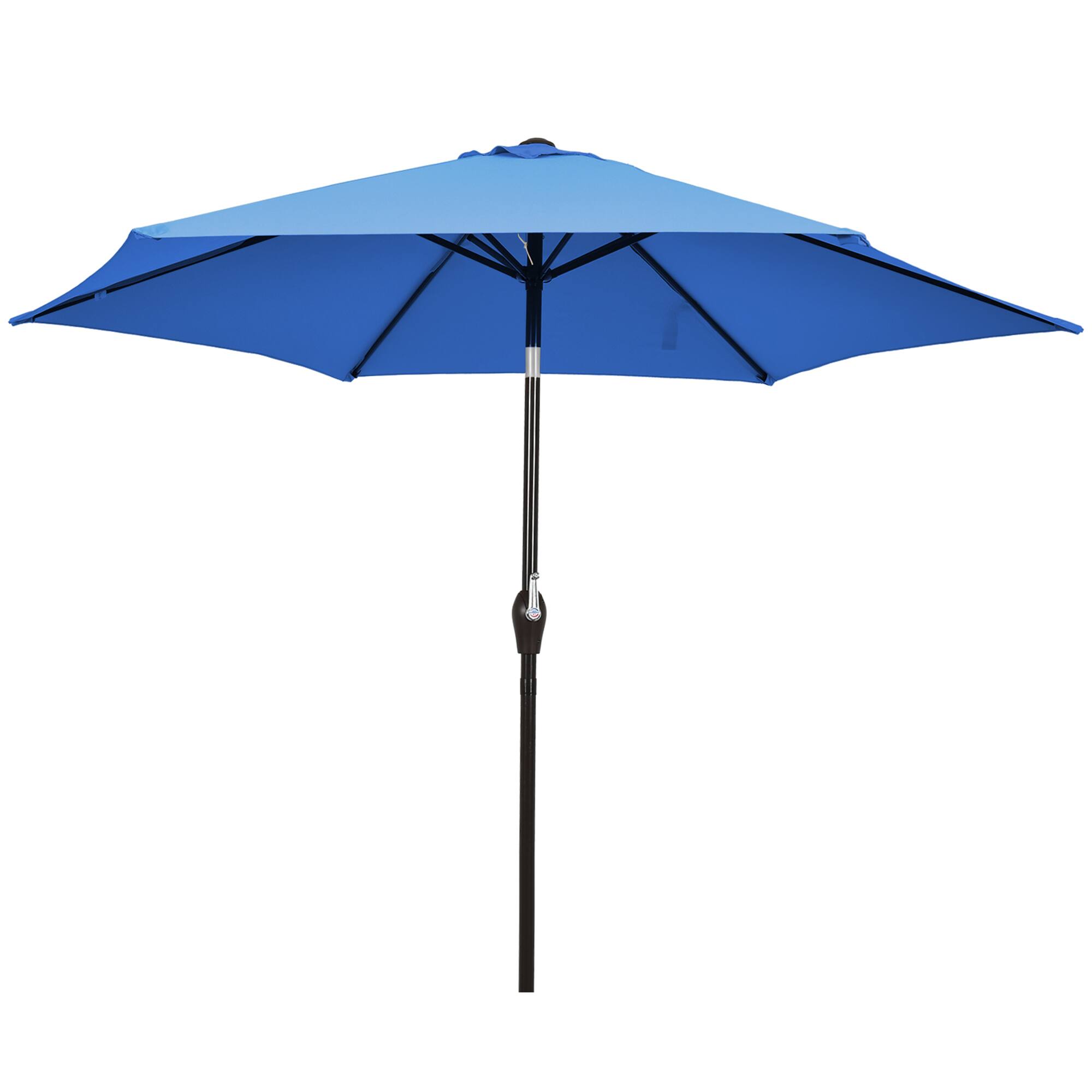 Alt View 1. Gymax - Gymax 9 ft Outdoor Patio Market Table Umbrella Garden Yard w/ Crank 6 Ribs Blue - Blue.