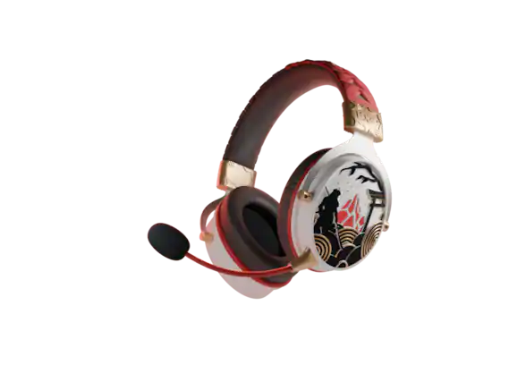Front. Lexip - Lexip & Ubisoft Assassin's Creed Shadows Limited Edition Wireless Bluetooth Gaming Headset - Red.