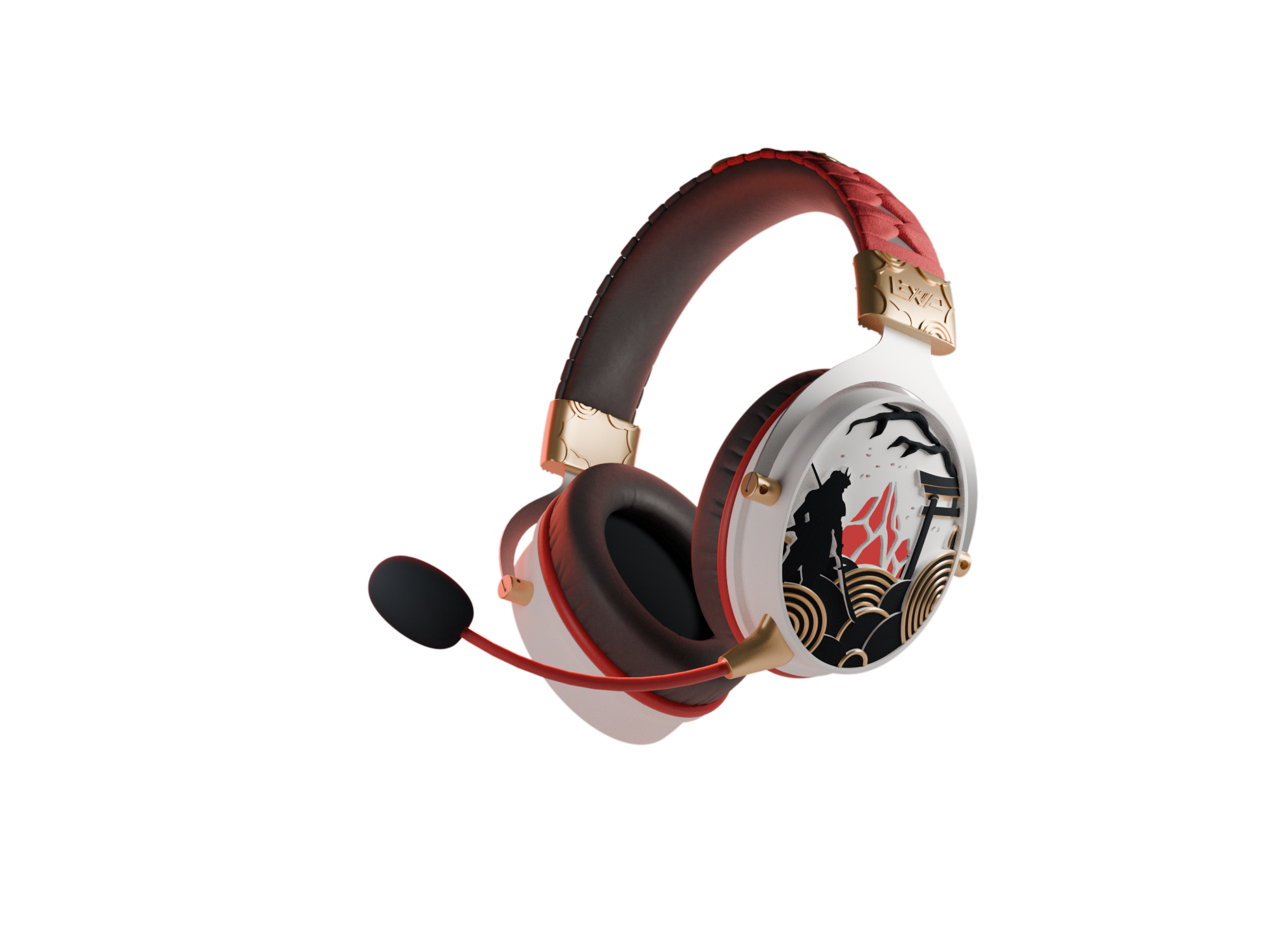 Lexip - & Ubisoft Assassin's Creed Shadows Limited Edition Wireless Bluetooth Gaming Headset - Red