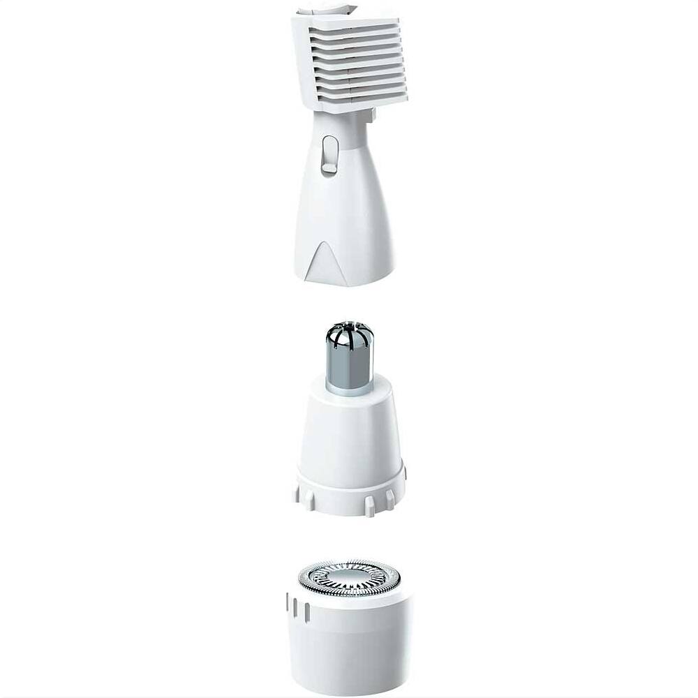 Left. Perry Ellis - RECHARGEABLE LADIES 4-IN-1 MULTI TRIMMER - White.