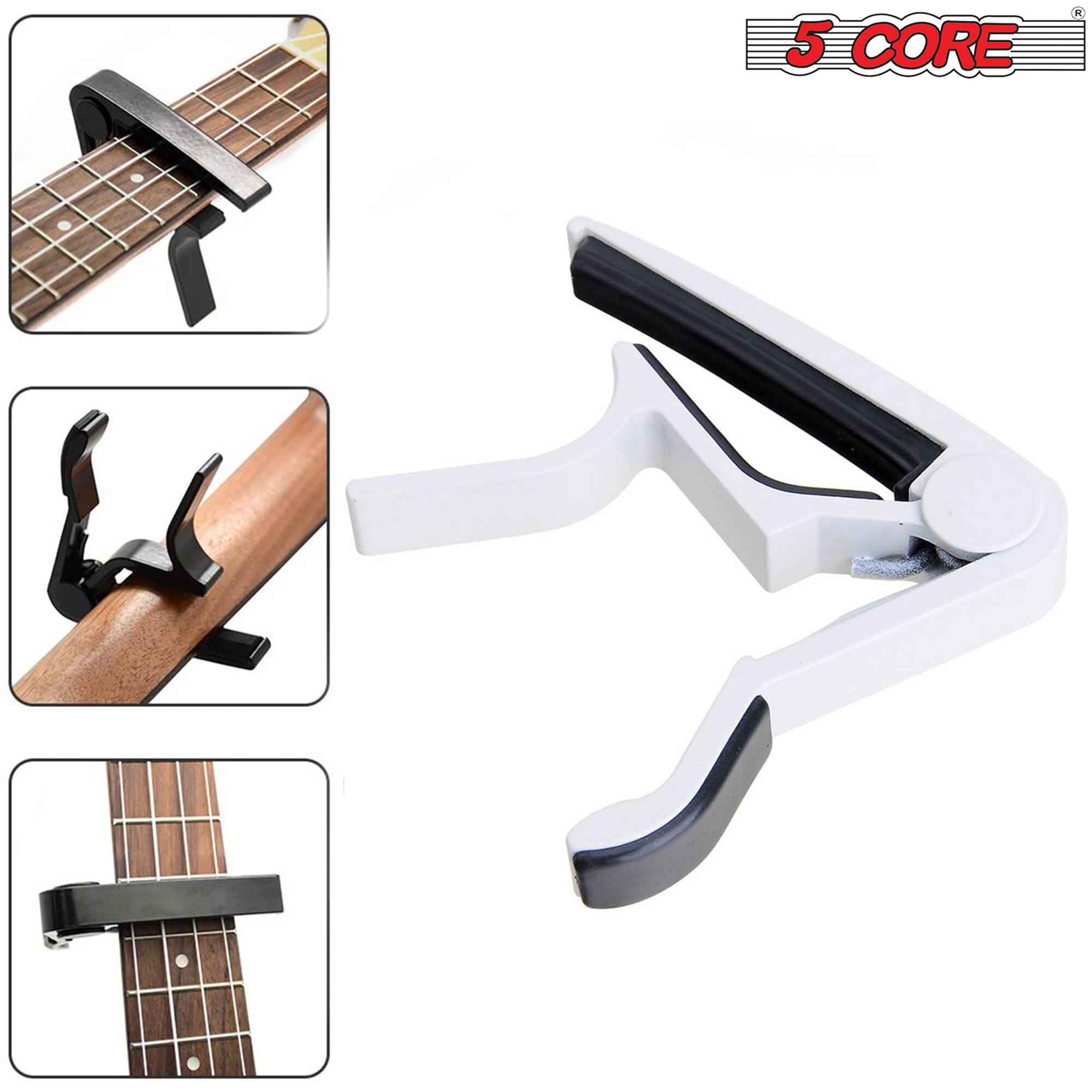 Alt View 1. 5 CORE - 5Core Capo Pair Acoustic Electric Guitar 6 String Kapo Clip For Banjo Mandolin Ukulele.