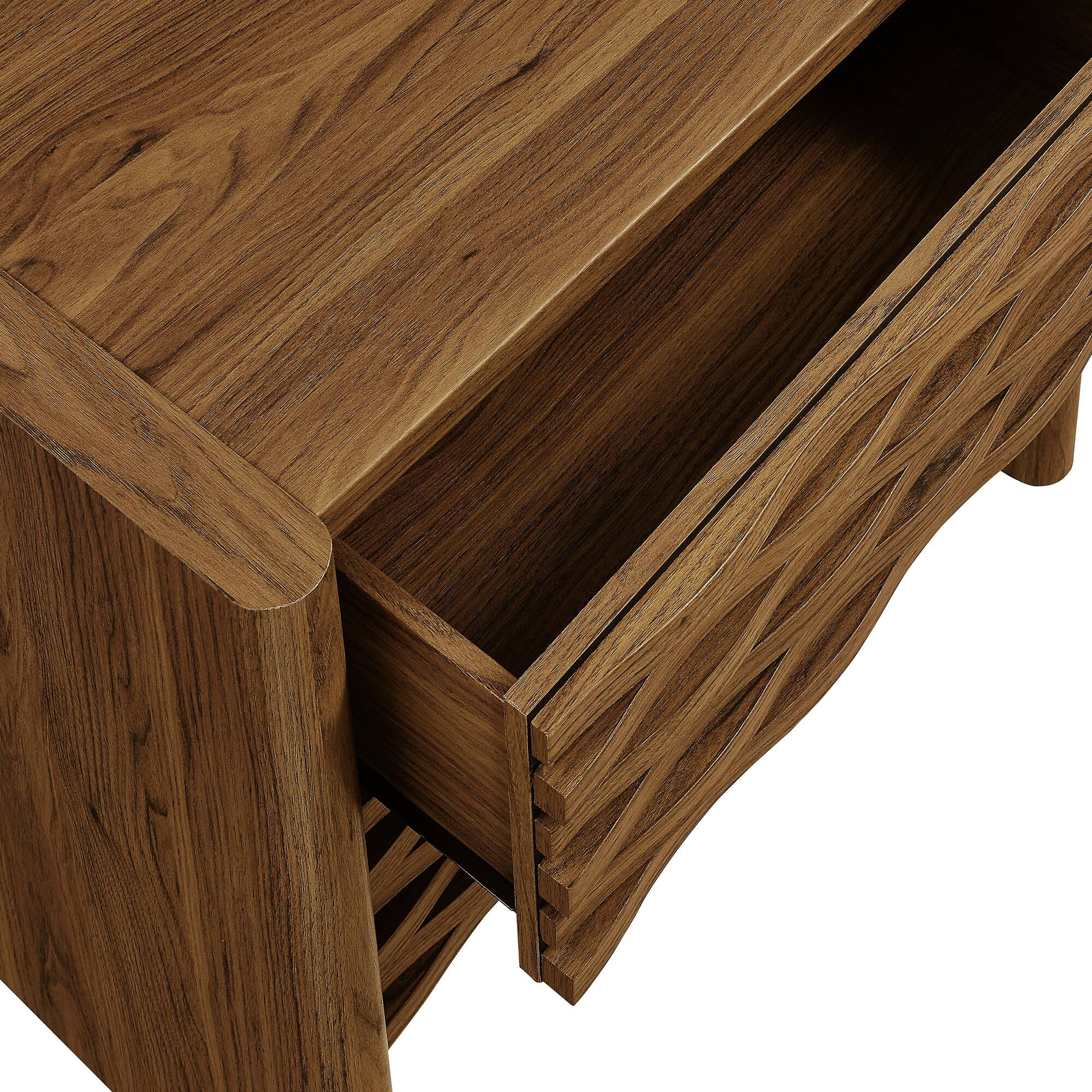 Alt View 5. Modway - Emric Wave Nightstand by Modway - Walnut.
