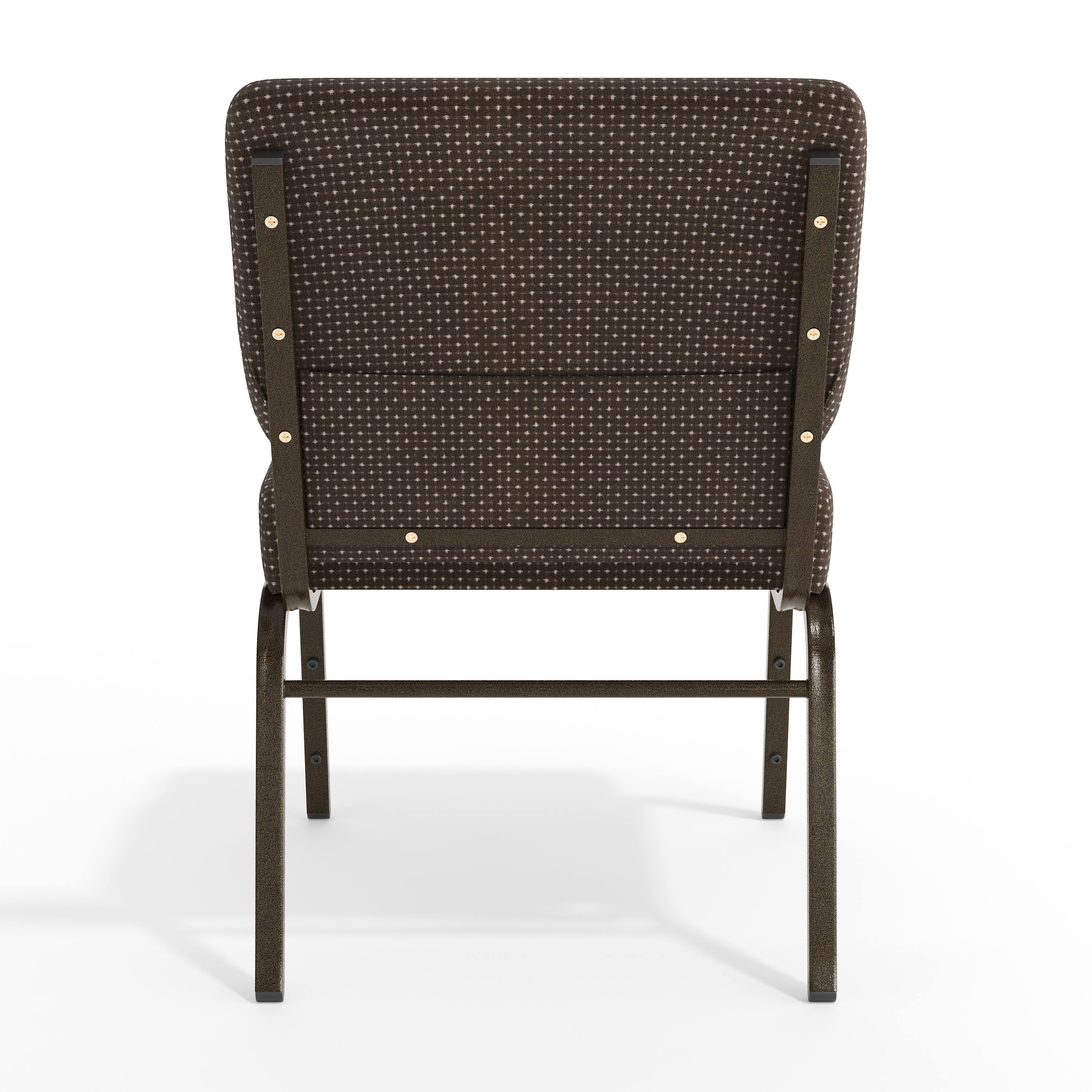 Alt View 7. Emma + Oliver - 21"W Stackable Church/Reception Guest Chair - Brown Dot Fabric/Gold Vein Frame.