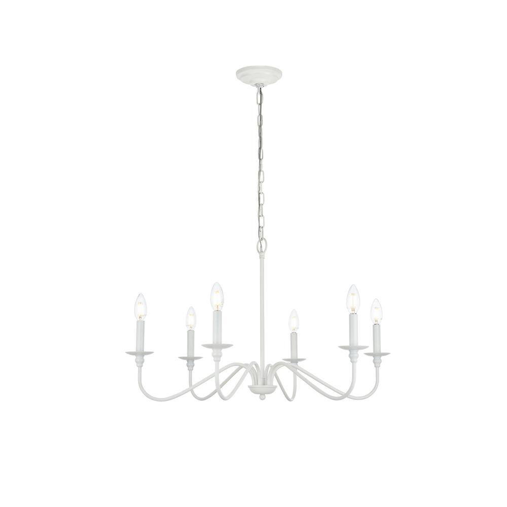 Alt View 5. Living District - Rohan 36 inch chandelier in White - White.