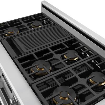 Thor Kitchen 48 in. Wide 7 Burner 7.6 Cu Ft. Freestanding Double Thor Kitchen 48 in. Wide 7 Burner 7.6 Cu Ft. Freestanding Double