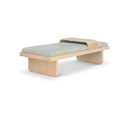 Front. Meridian Furniture - Arlington Mint Green Chenille Fabric Bench - Blue.