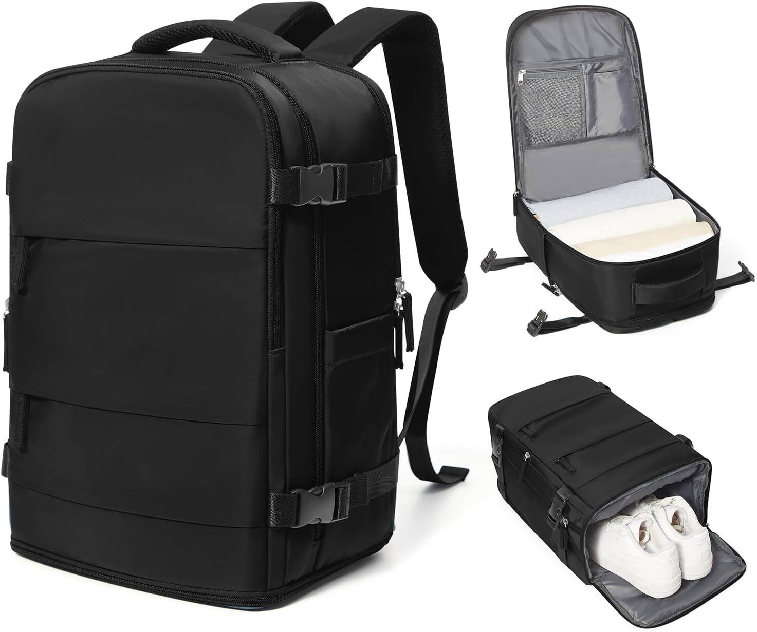 Live At Space - coowoz Travel Backpack Women Men,Carry Backpack,Hiking Waterproof Outdoor Sports Rucksack Casual Daypack - Black-25L