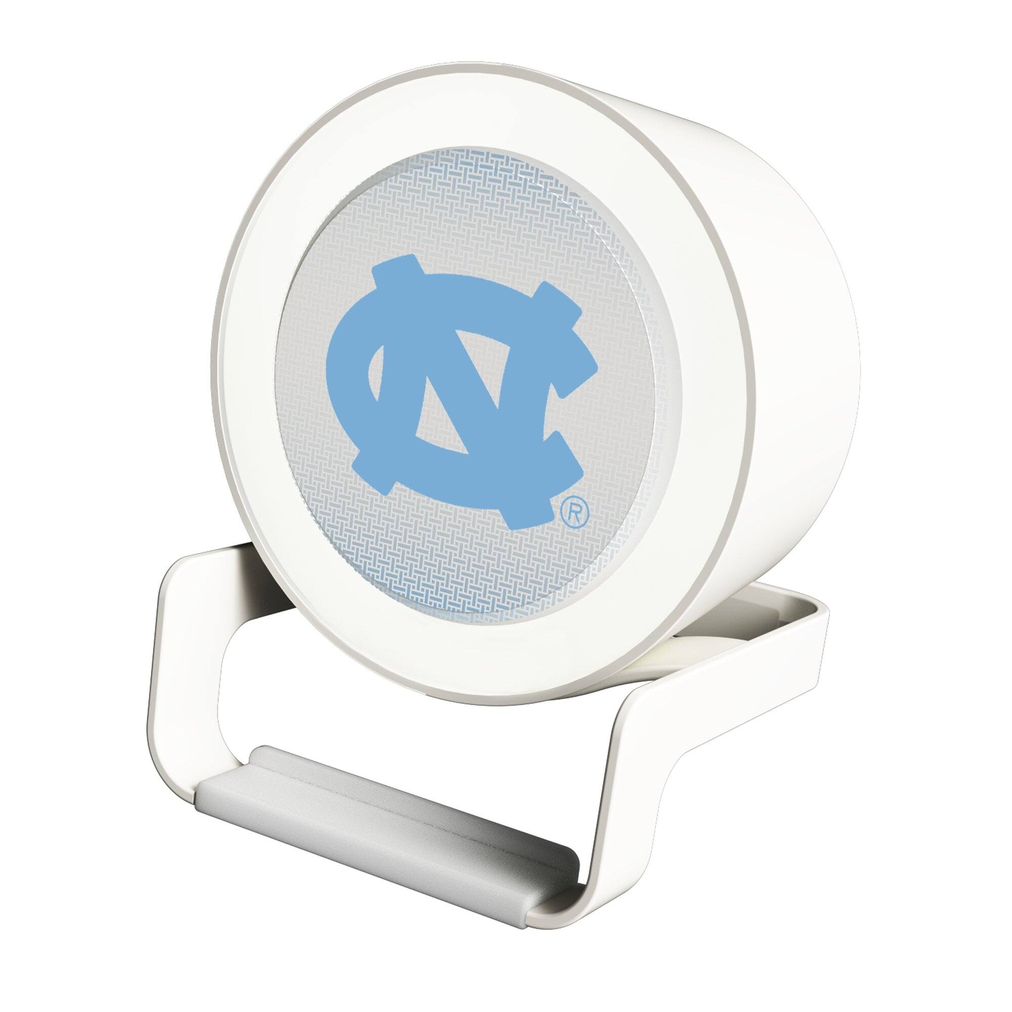 Front. Keyscaper - North Carolina Tar Heels Linen Print Nightlight Charger & Bluetooth Speaker - White.