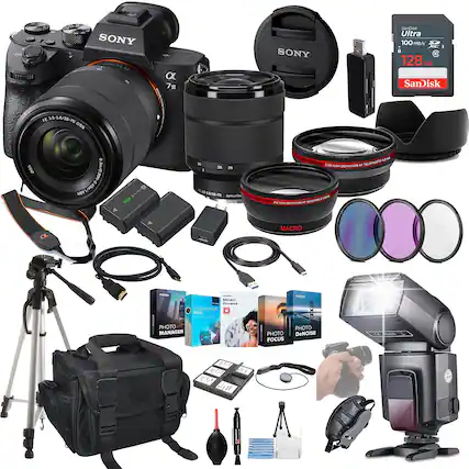 SONY α7 III
SONY FE 35-56/20-70 OSS
SanDisk Ultra 100 MB/s 128 GB
Sony 50 28
2.2X HIGH DEFINITION AT TELEPHOTO LENS
MACRO
2.2X HIGH DEFINITION AT WIDEANGLE LENS
PHOTO MANAGER
VIDEO EDITOR PLUS
PHOTO MANAGER
PHOTO FOCUS
PHOTO DeNOISE