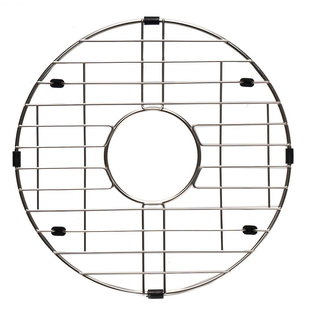 Front. Alfi - Round Stainless Steel Grid for Kitchen Sink ABF1818R - Gray.