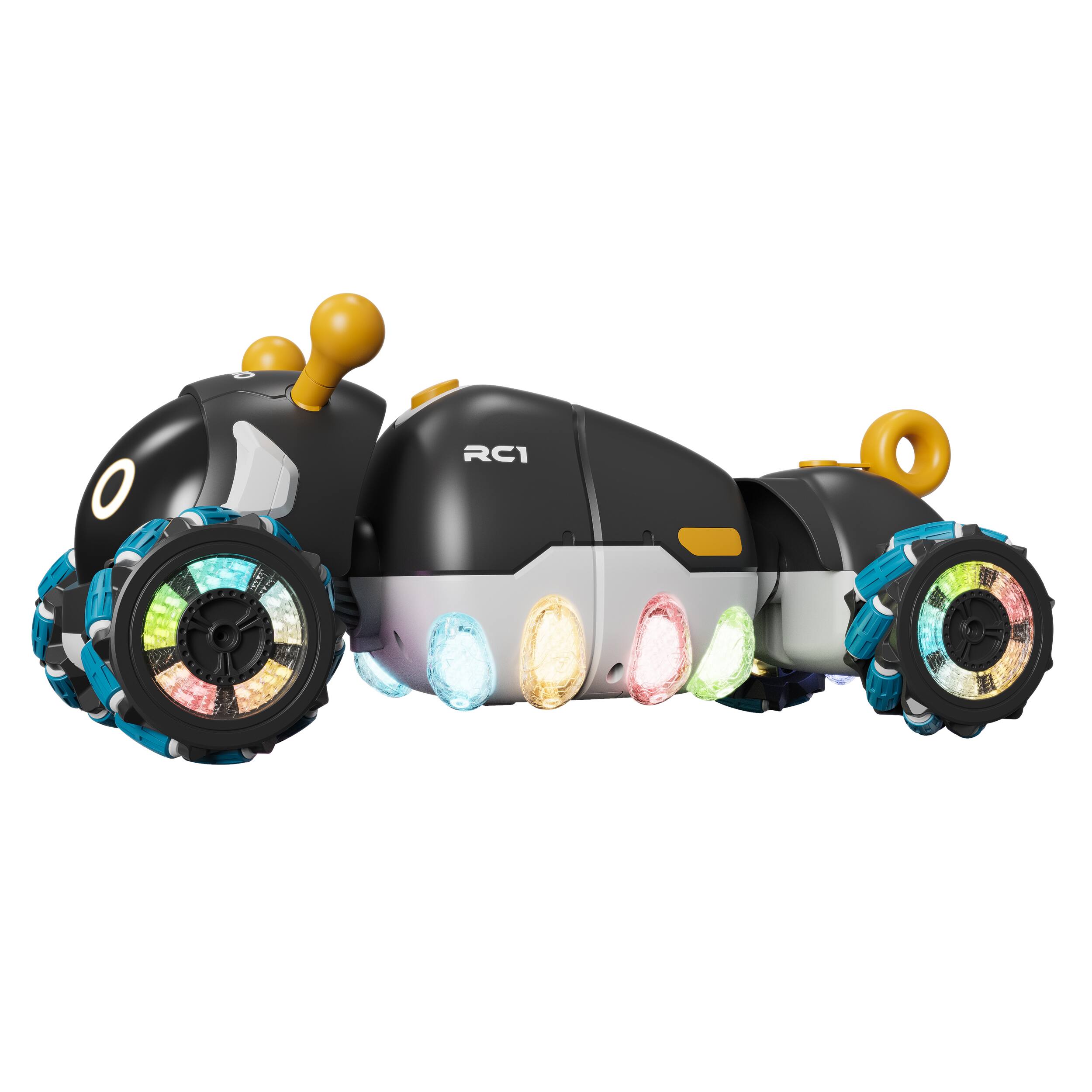 Left. Contixo - RC1 Mech Stunt RC Caterpillar Car with 2.4GHz Remote, 360° Spins, LED, Mist Spray, All-Terrain.