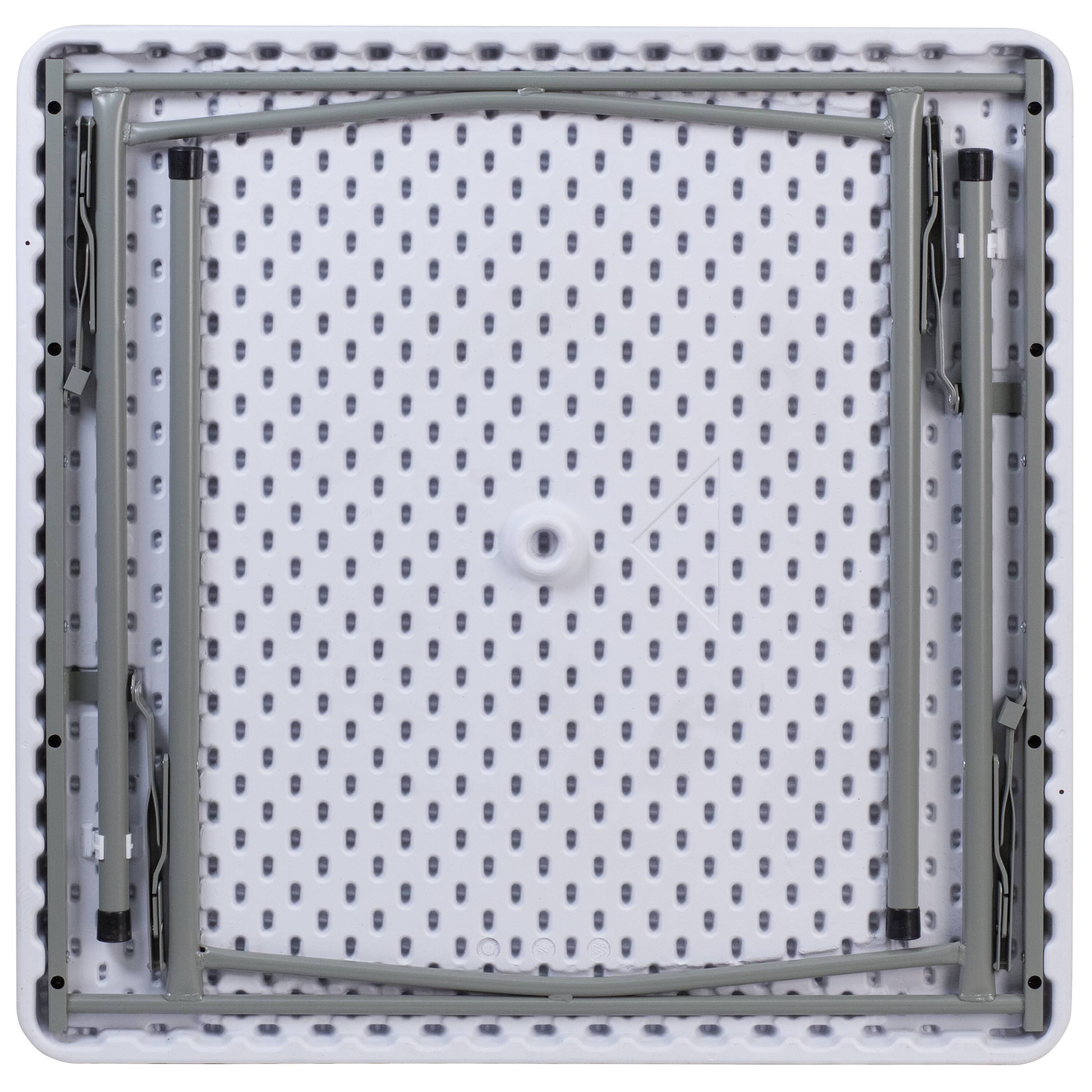 Alt View 5. Emma + Oliver - 2.81-Foot Square Plastic Folding Table - Granite White.