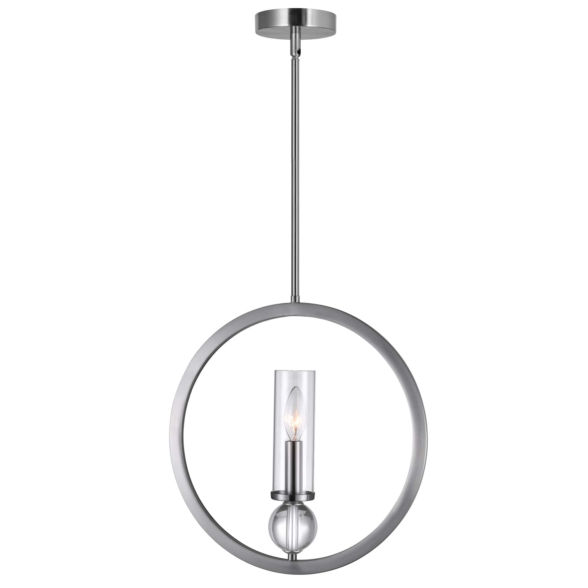 CWI Lighting - Elton 1 Light Pendant With Finish - Satin Nickel