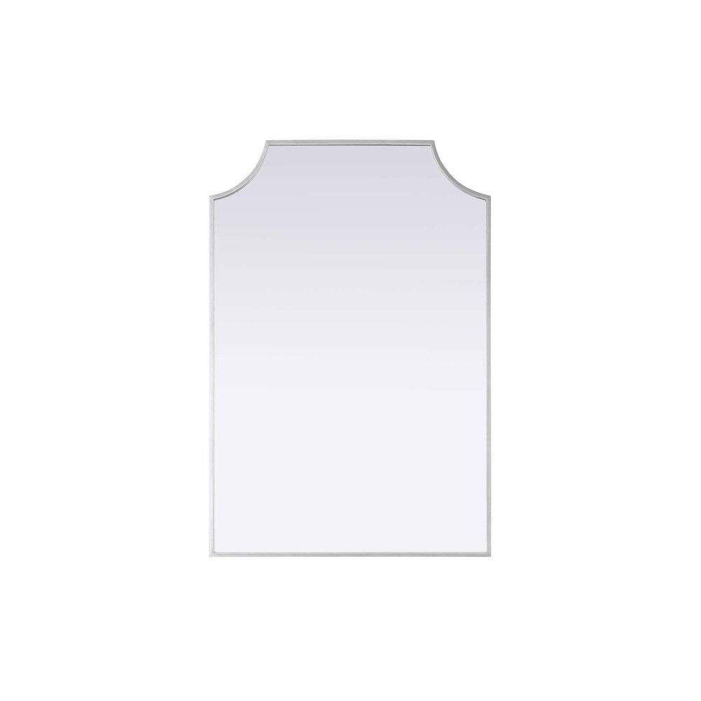 Alt View 2. Elegant Kitchen and Bath - Notched Metal Mirror 24x36 inch in Silver - Silver.