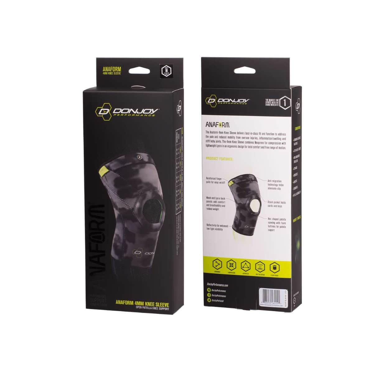 DonJoy - Performance AnaForm 4MM Open Patella Knee Sleeve (Camo, Large) - Camouflage