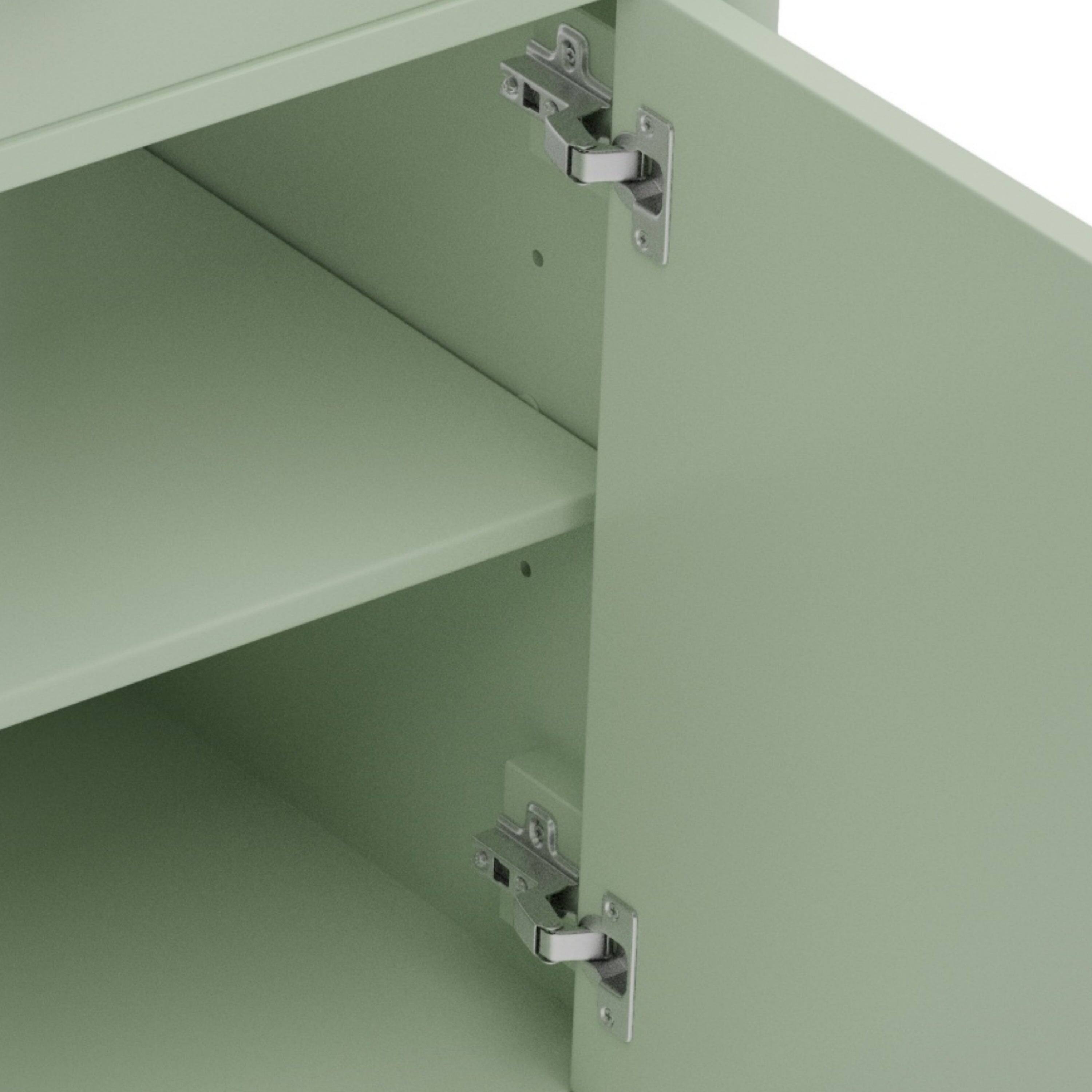 Alt View 6. Boyel Living - 31 Inch Bathroom Vanity with Sink Soft Close Doors Adjustable Shelf Curved Design Rubber Wood Legs Green - Green.