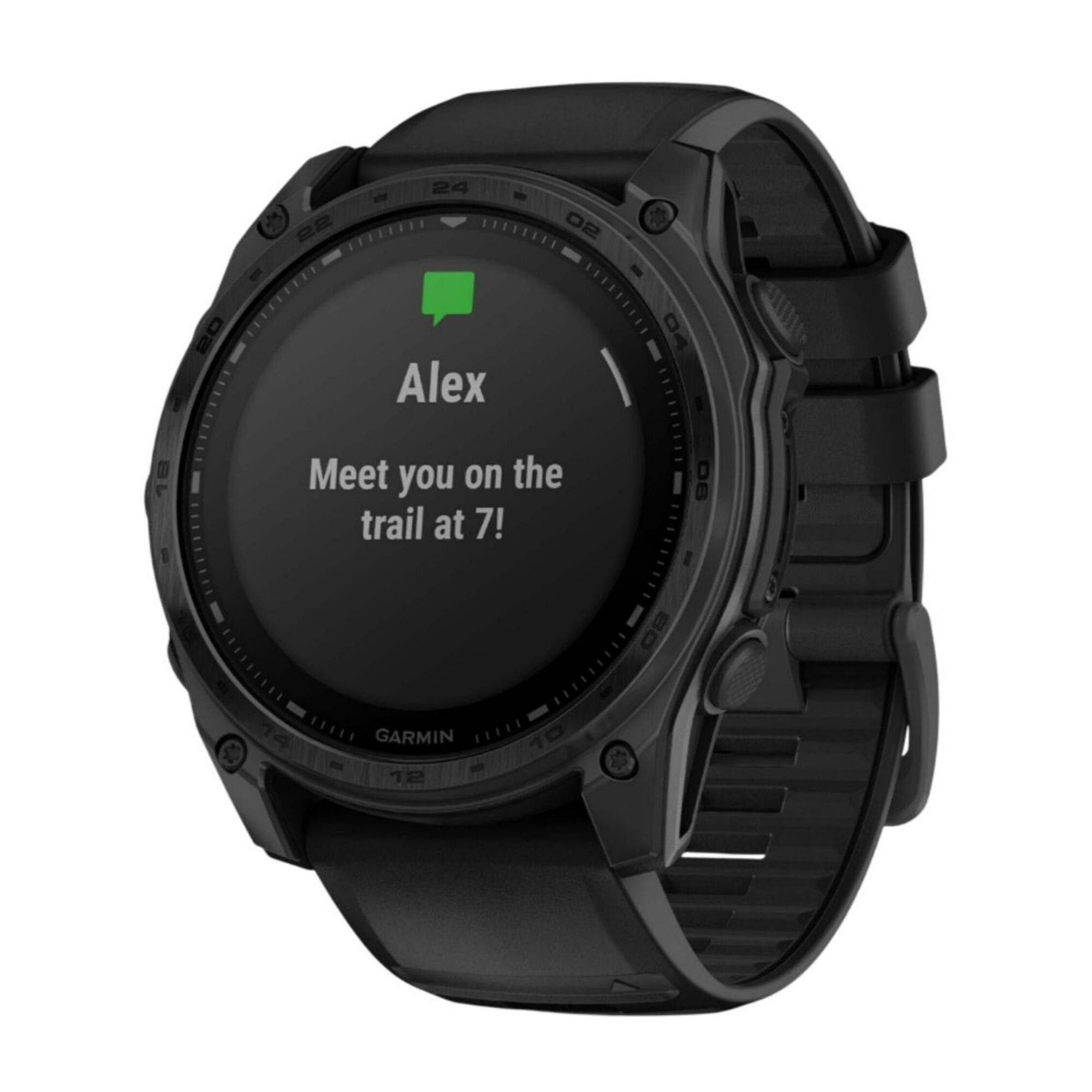 22 24 02 20 Alex 04 18 1 Meet you on the trail at 7! 06 B0 ....E GARMIN 12 10

Corrected text:
22 24 02 20 Alex 04 18 1 Meet you on the trail at 7! 06 B0 ....E GARMIN 12 10

The text appears to be a mix of numbers and letters, possibly representing a date and time, along with a message. Here's a possible interpretation:

- "22 24 02 20" could be a date (February 24, 2022).
- "Alex" is a name.
- "04 18 1" could be a time (4:18 PM).
- "Meet you on the trail at 7!" is a message.
- "06 B0 ....E" and "GARMIN 12 10" are unclear, but "GARMIN" is a brand of smartwatches.