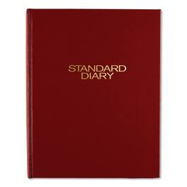AT-A-GLANCE - Standard Diary Daily Diary 2026 Edition Medium College Rule Red Cover 200 9.5 x 7.5 Sheets