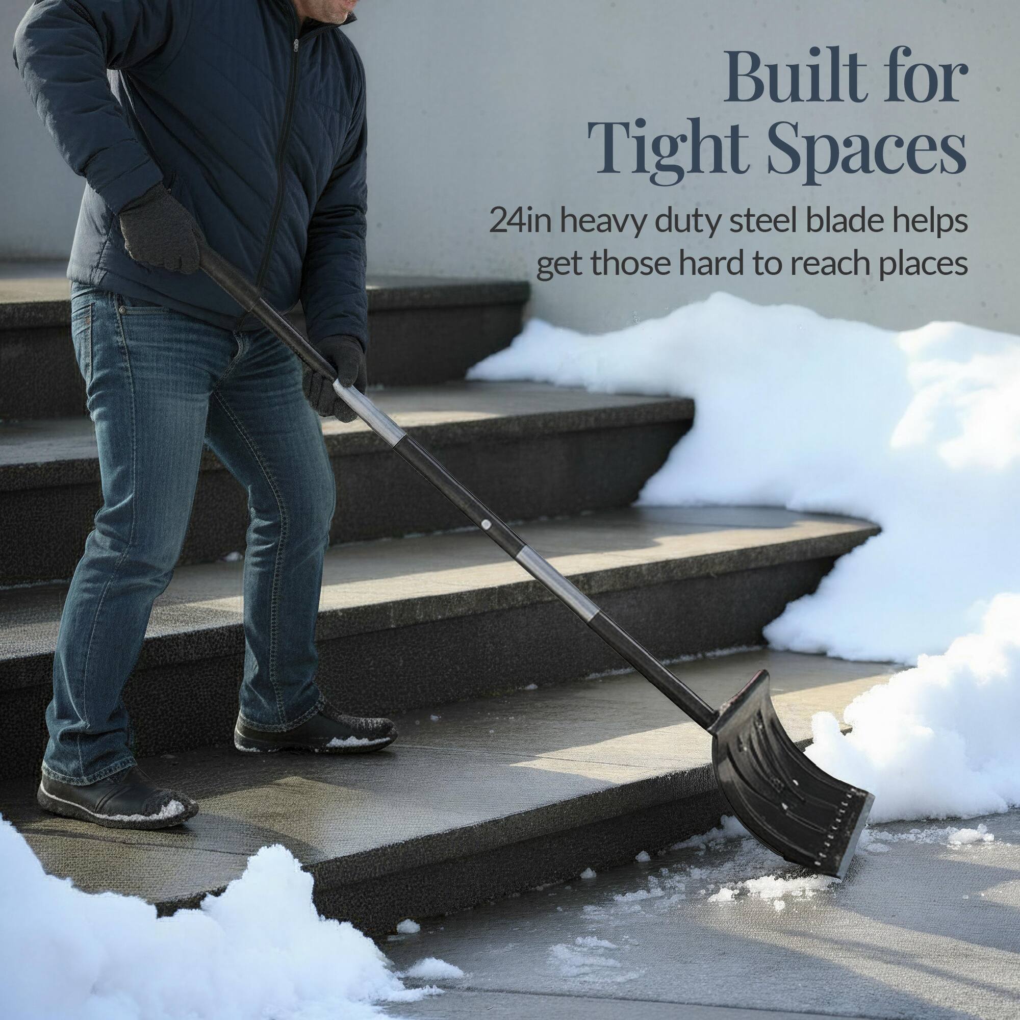 Built for Tight Spaces  
24in heavy duty steel blade helps get those hard to reach places
