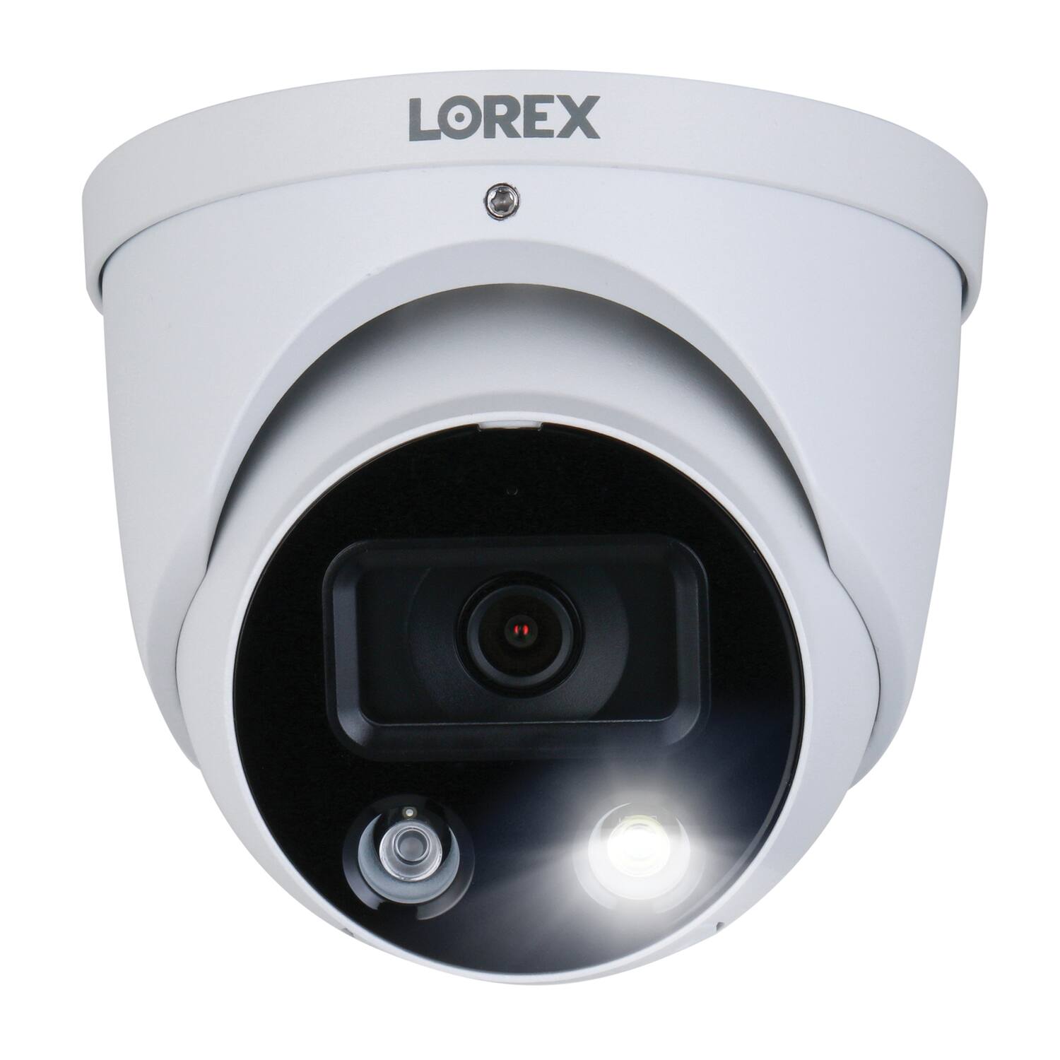 Alt View 6. Lorex - 4K Ultra HD Wired Analog Indoor/Outdoor Add-on IP Dome Security Camera, Smart Deterrence Plus - White.