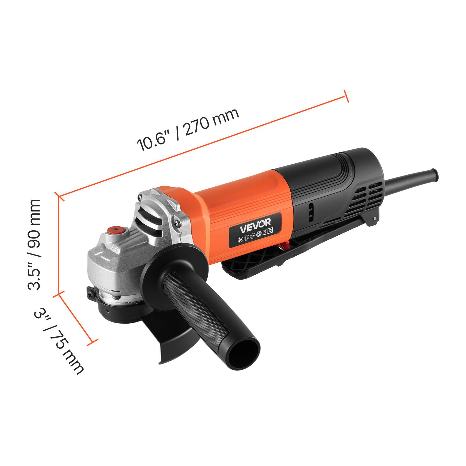 mm 90.5" / 90 3.5" 3" 175 mm  
270 mm 10.6"