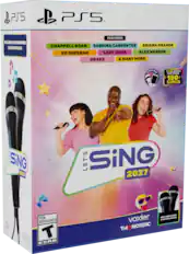 PS5 PS5 INCLUDES 1 MICROPHONES 2 MICROS INCLUS FEATURING CHAPPELL ROAN SABRINA CARPENTER ARIANA GRANDE ED SHEERAN LADY GAGA ALEX WARREN DRAKE & MANY MORE COMPATIBLE 1 FREE MONTH VIP PASS 150+ SONGS SING LET'S SING 2027 LET'S SING 2027 FESA 516 CAA TEEN ADOLESCENTS - N - T M L ESRB 2 MICS voxler INCLUDES INCLUS 2 MICROS THQ NORDIC