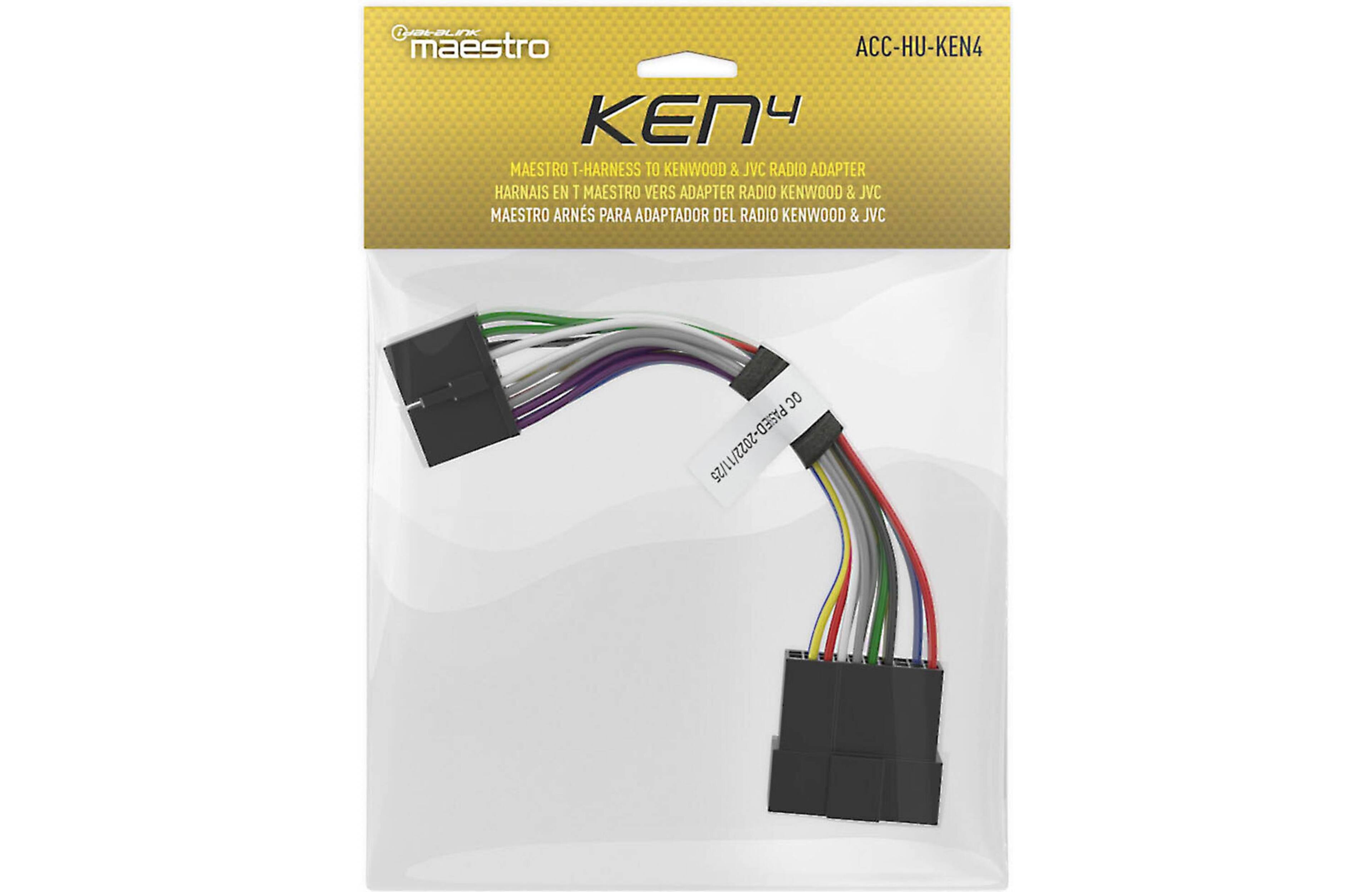 Maestro - Plug-and-Play Wire Harness Adapter for Select JVC and Kenwood Radios - Black