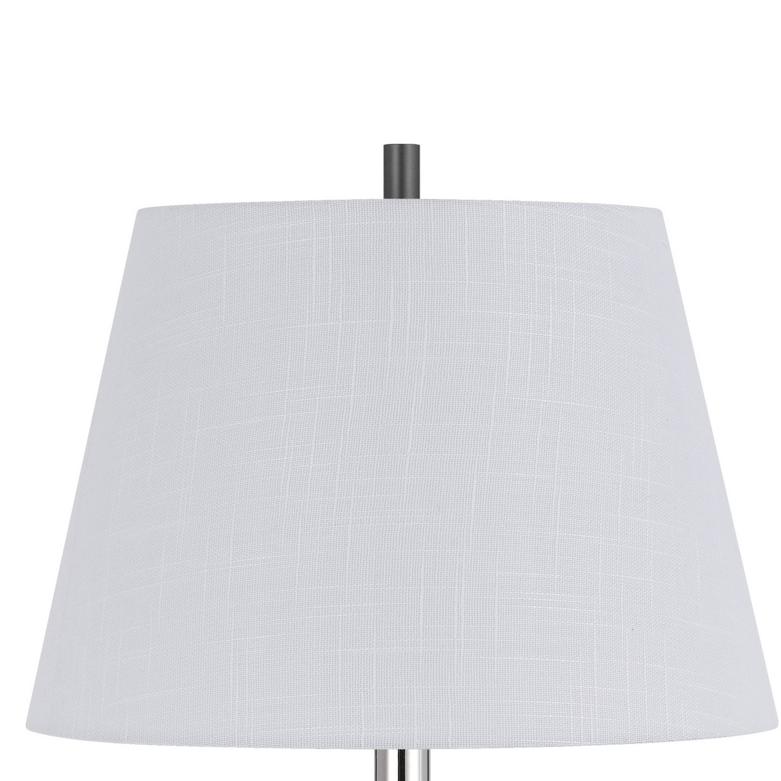 Manhattan Lane Siu 30 Inch Table Lamp, Chrome Metal Thin Pole w Finial ...