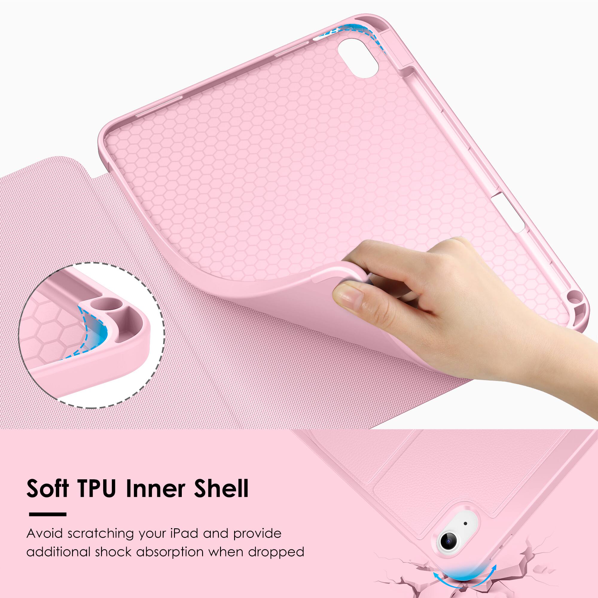 Soft TPU Inner Shell

Avoid scratching your iPad and provide additional shock absorption when dropped.